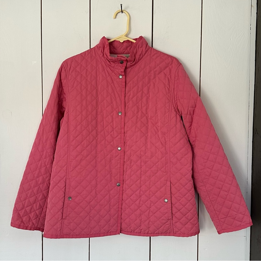 VTG 90s Sigrid Olsen Quilted Jacket Sz L Bubblegum Pink